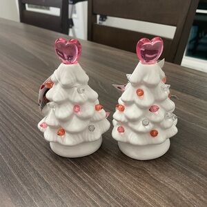 NWT ONE Valentines Day Light up mini ceramic tree